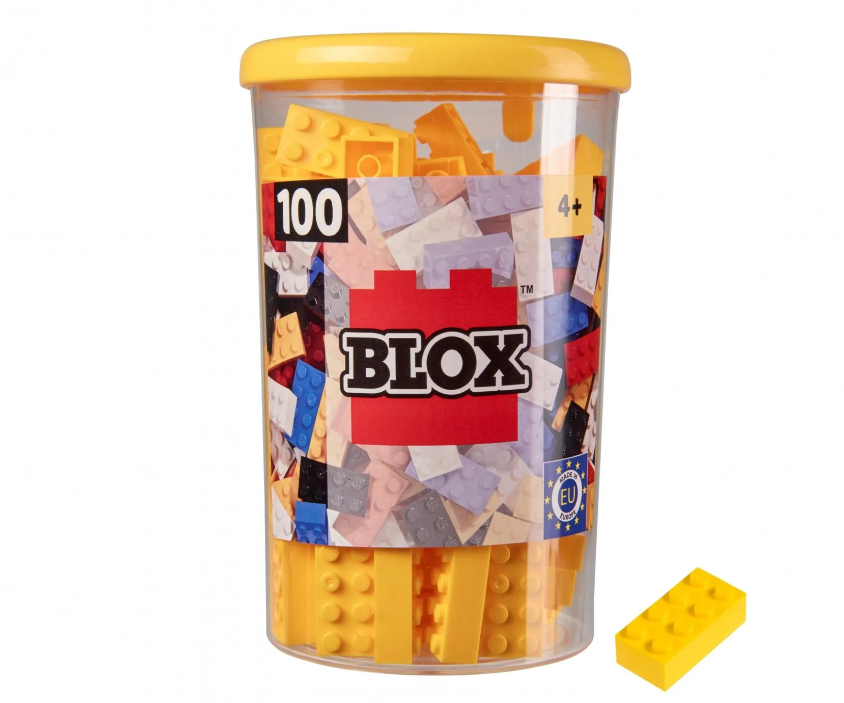 Blox - 100 briques de 8 pièces jaunes - compatibles avec les briques de jeu connues