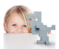 Blox - 40 briques de 8 pièces grises - compatibles avec les briques de jeu connues