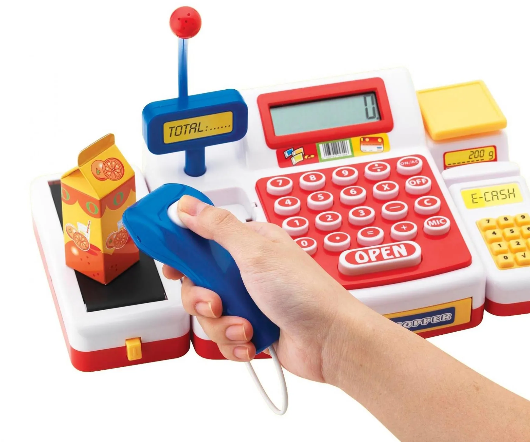 Caisse de supermarché avec scanner
