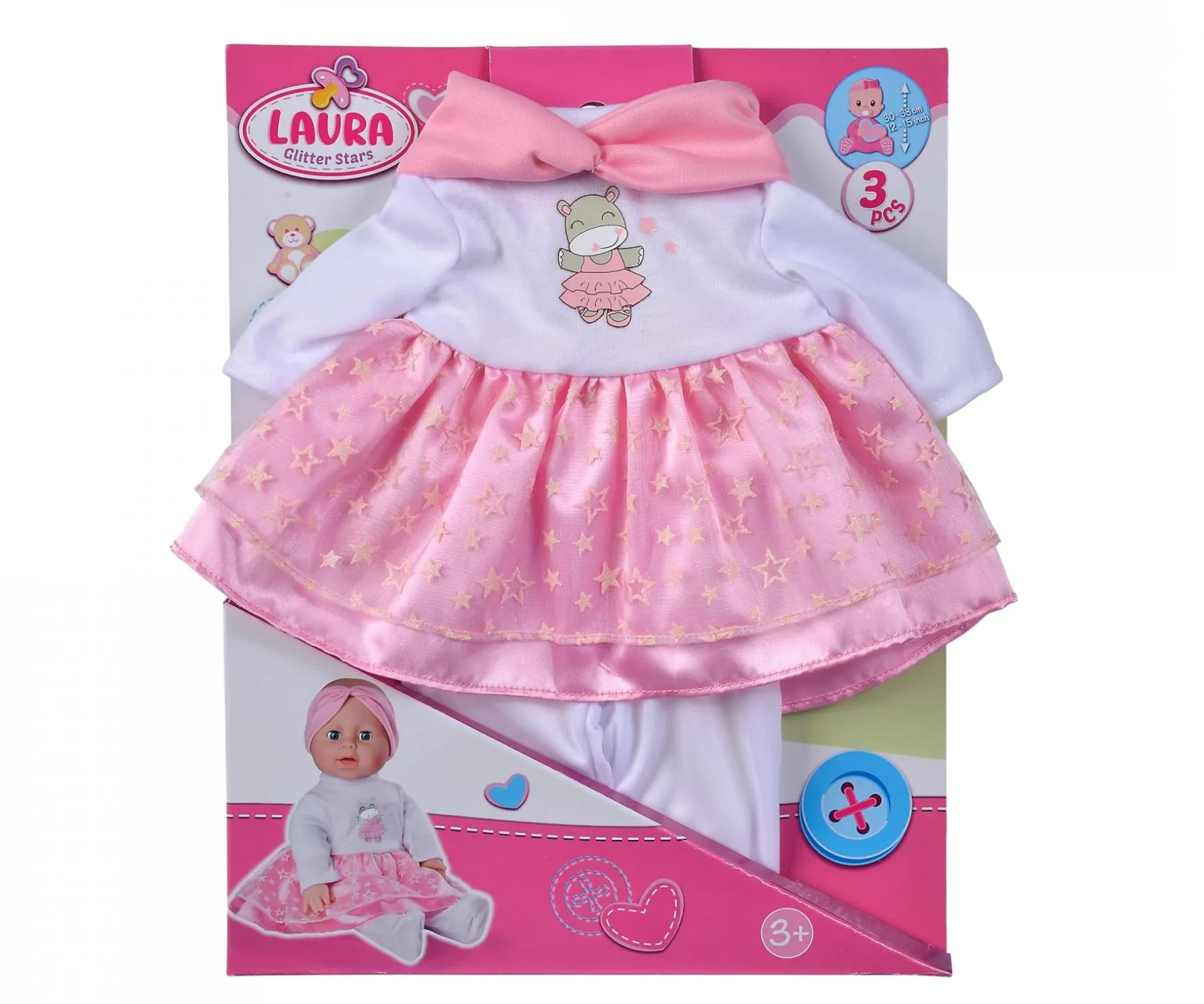 Laura Set d'étoiles scintillantes, 3 pcs.
