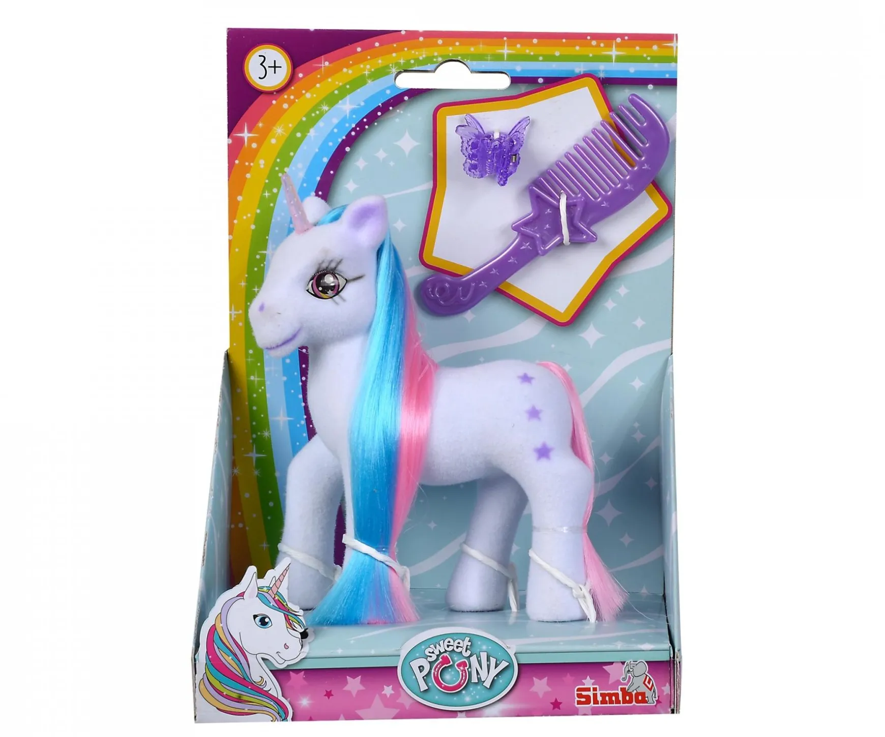 Licorne aux cheveux multicolores