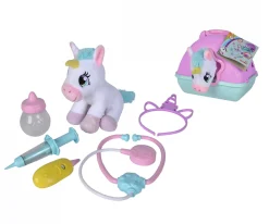 Mallette de médecin avec licorne en peluche