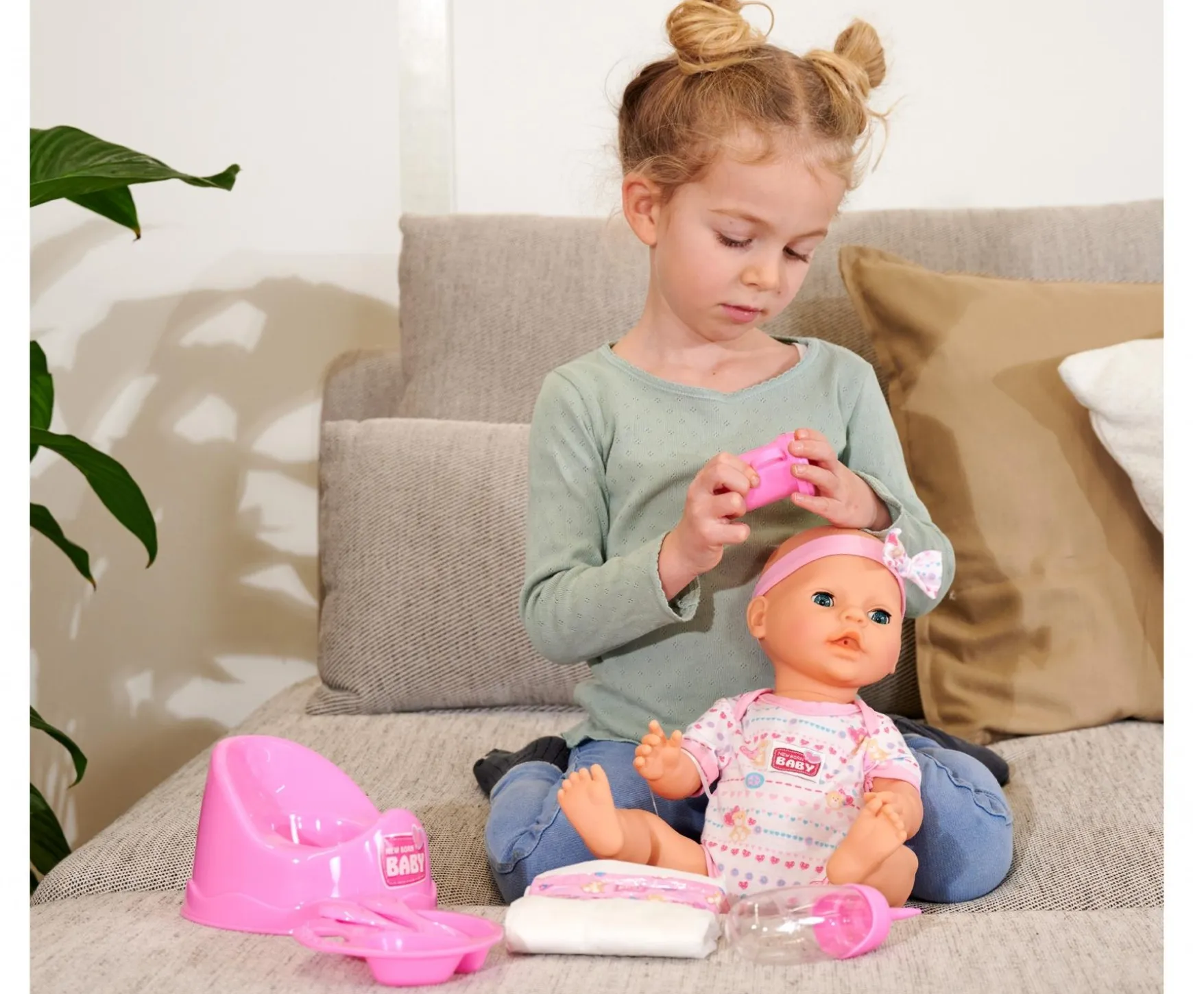 NBB - Poupee bébé, Accessoirs rose