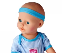 NEW BORN BABY POUPON BLEU 43CM BOIT FAIT PIPI