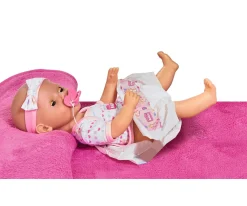 NEW BORN BABY POUPON ROSE 43CM BOIT FAIT PIPI