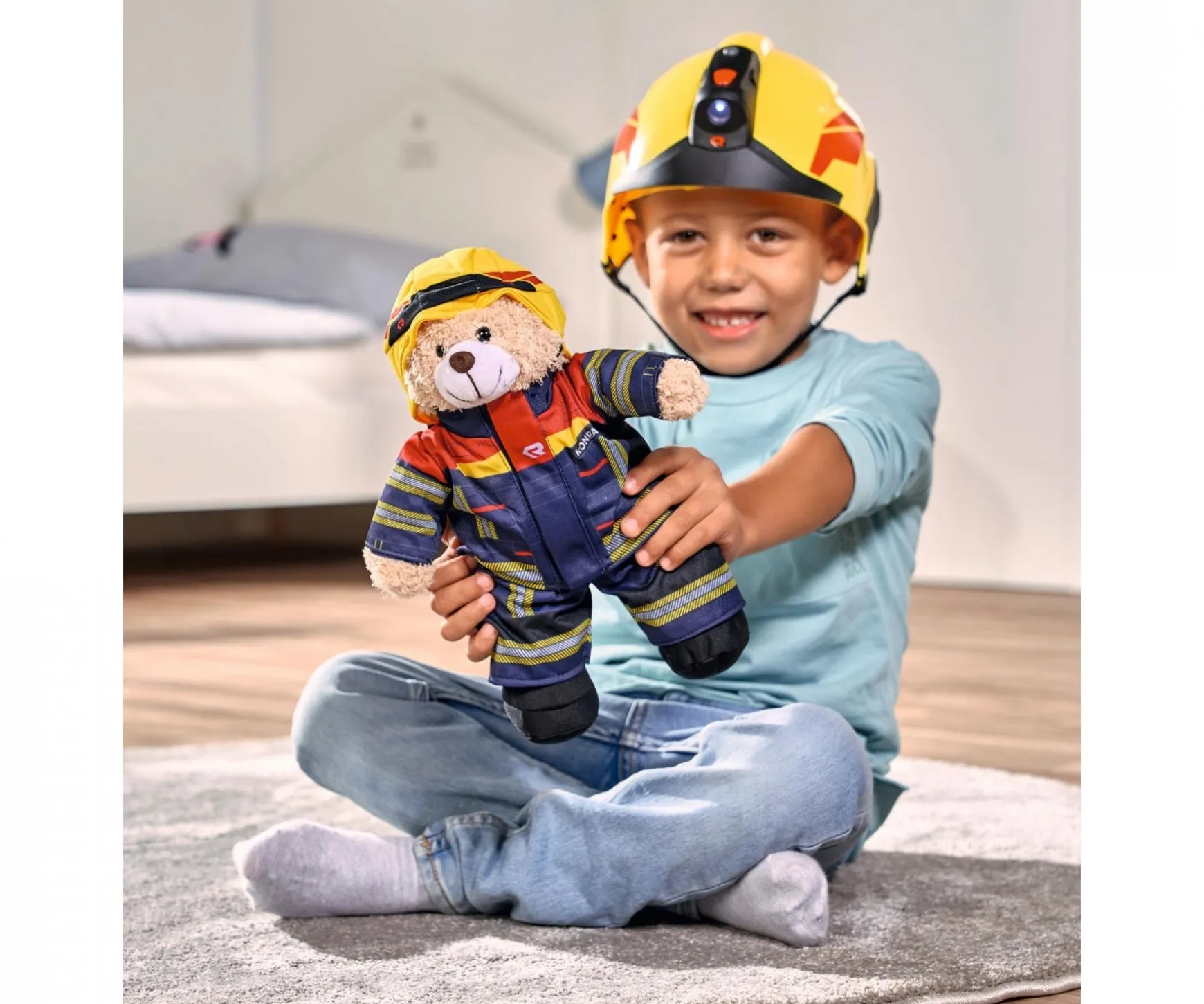 Ours en peluche pompier Rosenbauer, 30cm